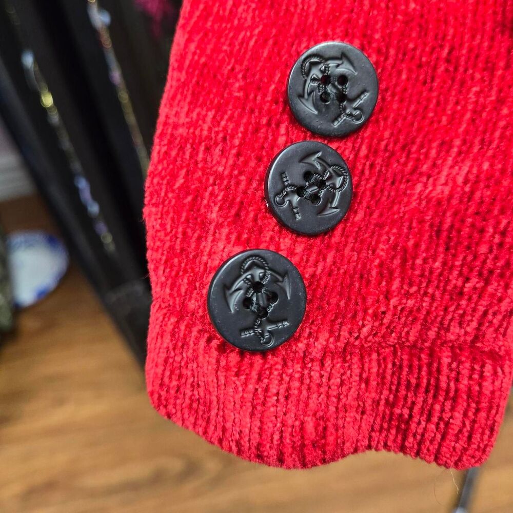 Women's Red Cardigan - Picture 3 of 4